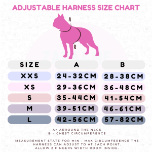 Harness size chart - Adjustable Dog Harness - Winter Lake