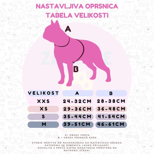 nastavljiva oprsnica tabela velikosti - Nastavljiva oprsnica - Pixelverse